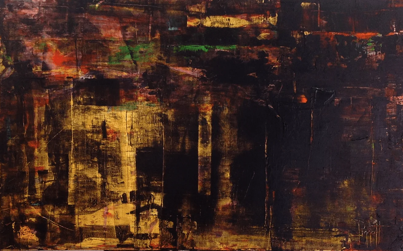 Absence-Presence Black Series #4 by Rupert Piggott - Mixed media & Acrylic on canvas