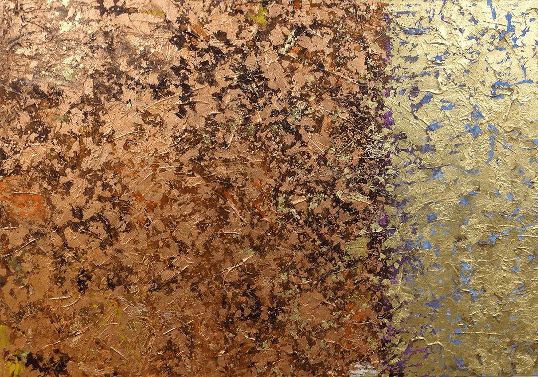 Nascency #2 Gold, bronze leaf and acrylic on canvas