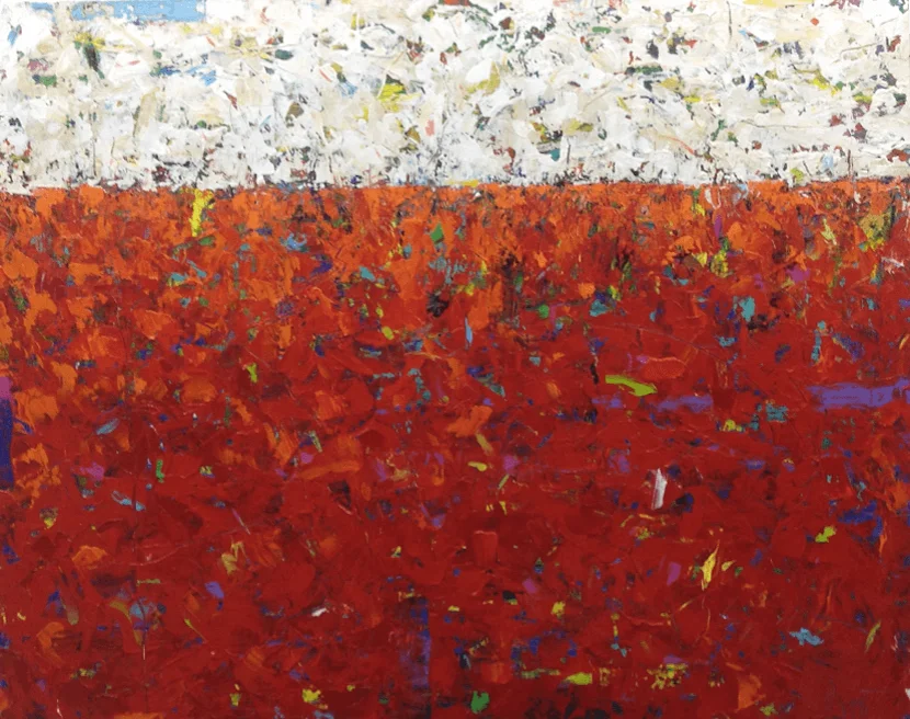 Red Fields by Rupert Piggott - Acrylic painting on canvas