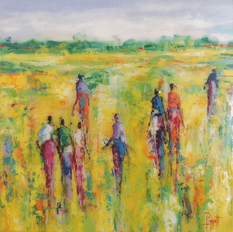 In de fields by Rupert Piggott - Acrylic and resin on canvas