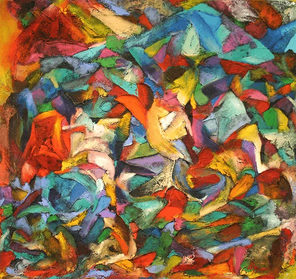 Market Symphony by Rupert Piggott - Acrylic and mixed media on canvas