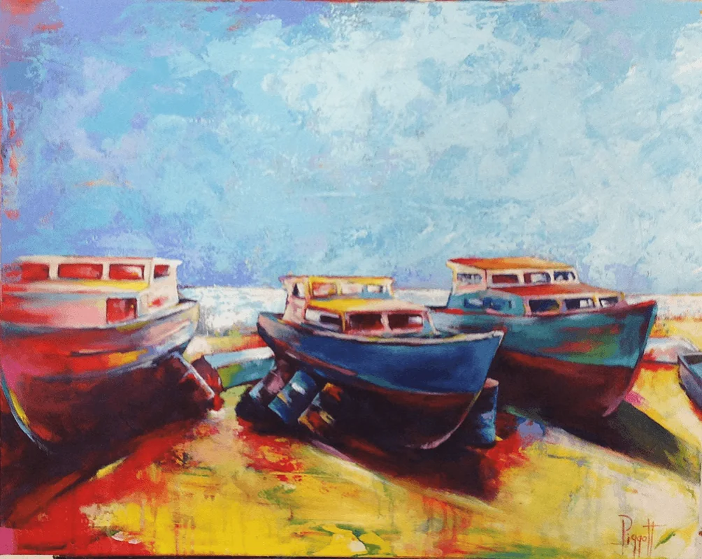 On Dock Dry #2 by Rupert Piggott - Acrylic on canvas