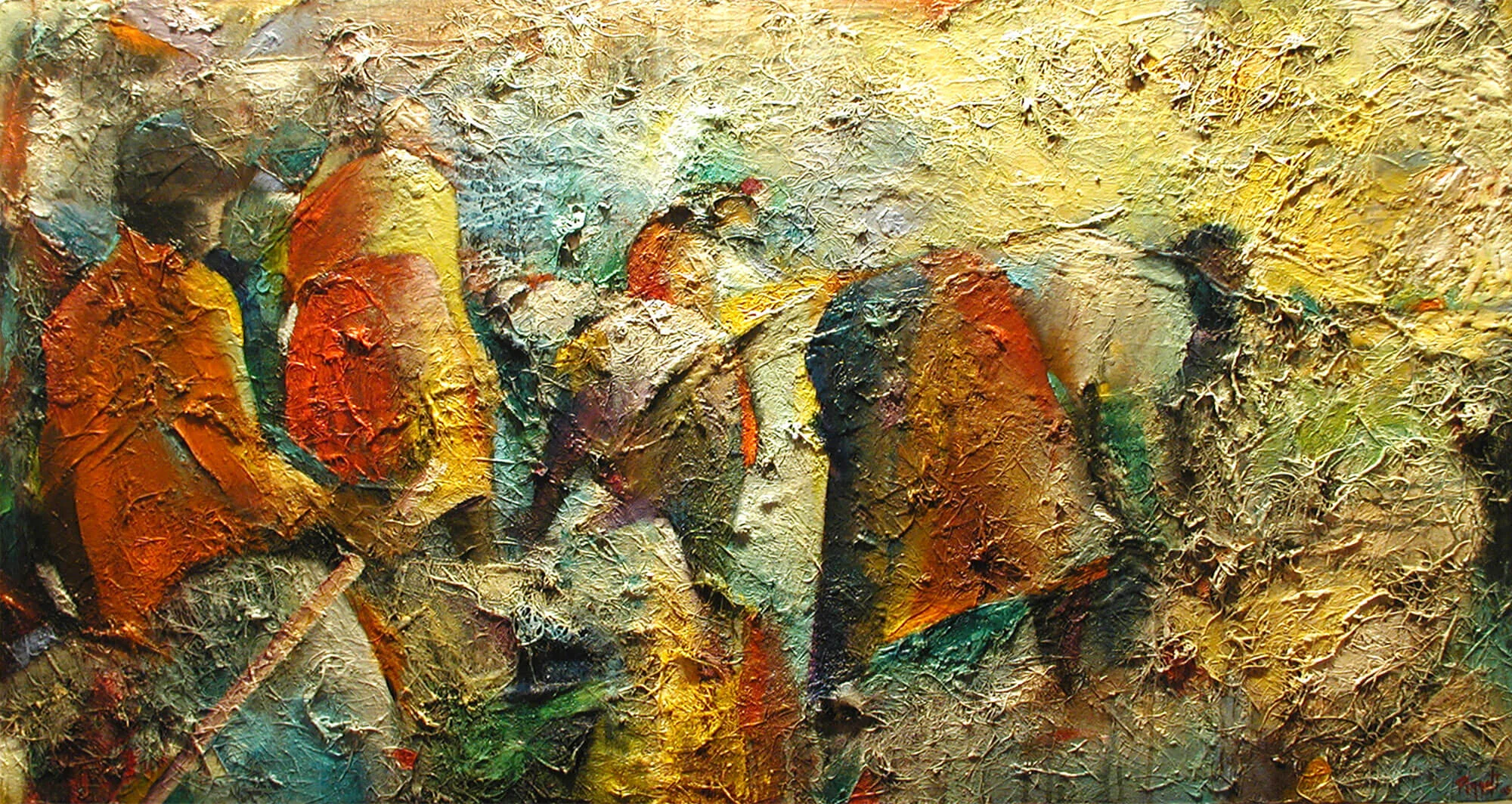 The Gathering #1 by Rupert Piggott - Acrylic & mixed media on canvas