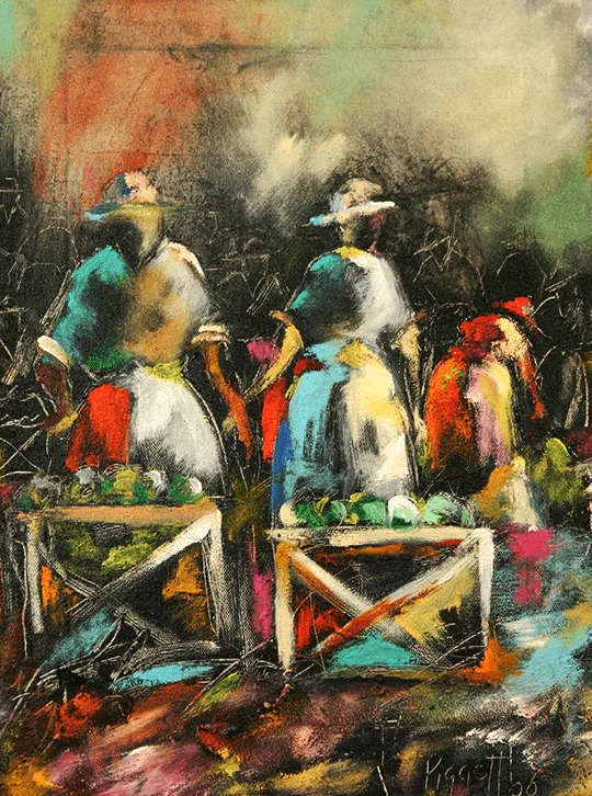 Vendor Market #3 by Rupert Piggott - Acrylic on canvas