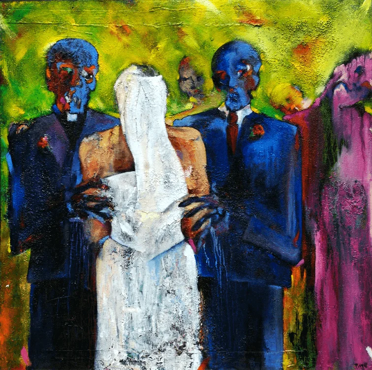 Are You Sure by Rupert Piggott - Acrylic and mixed media on canvas