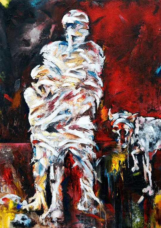 Premonition to Civil War by Rupert Piggott - Acrylic and mixed media on canvas