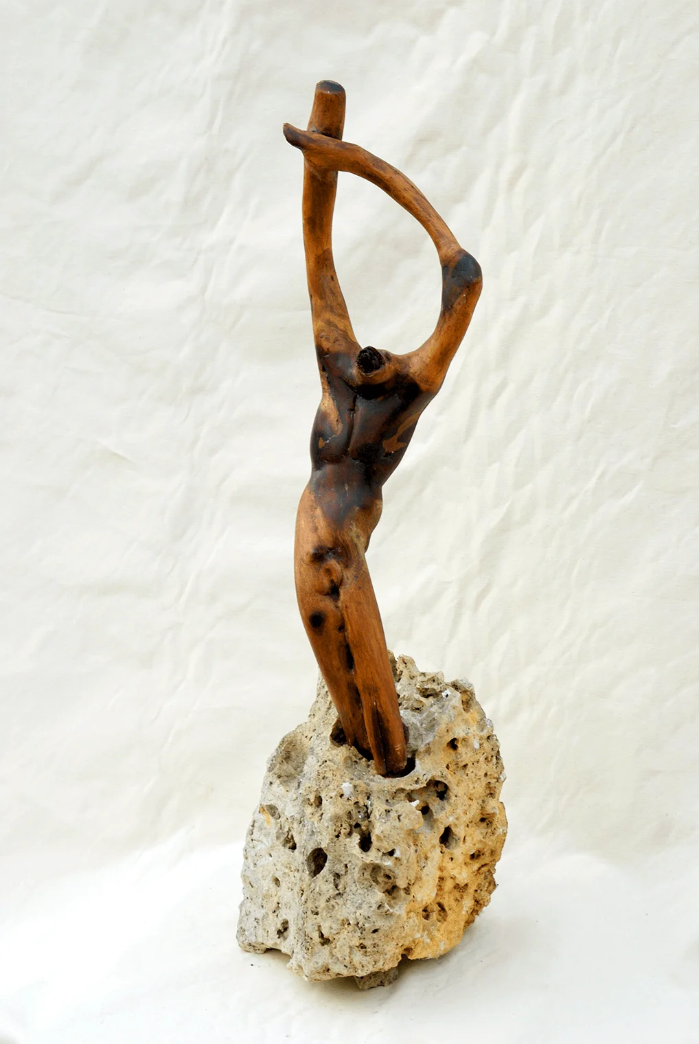 The Crucifix by Rupert Piggott - Mahogany and sticks sculpture