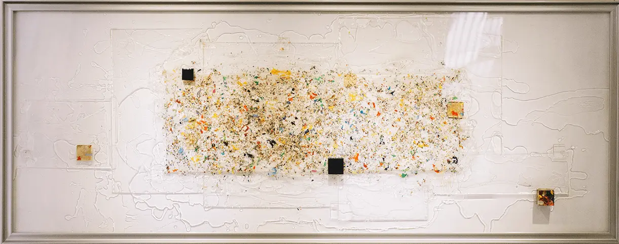 P.V Construct (Series)-00016339 by Rupert Piggott - Acrylic and resin with gold leaf on perspex