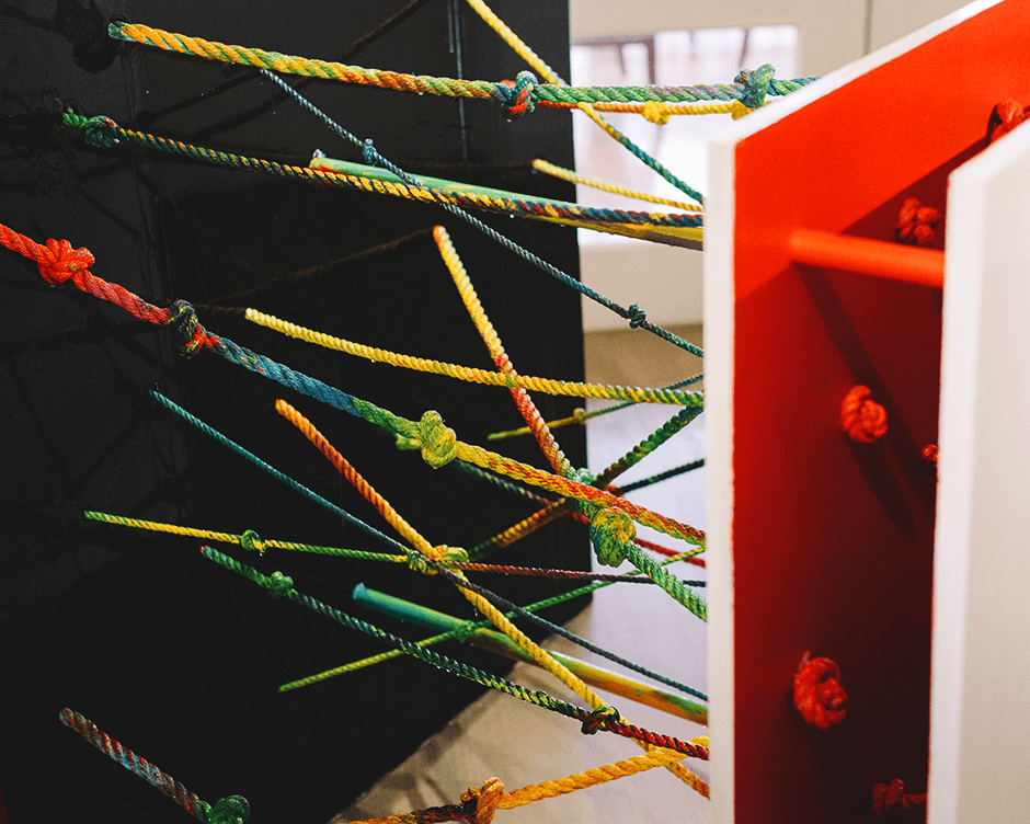 Taijitu #1 by Rupert Piggott - Mix Media Sculture with rope