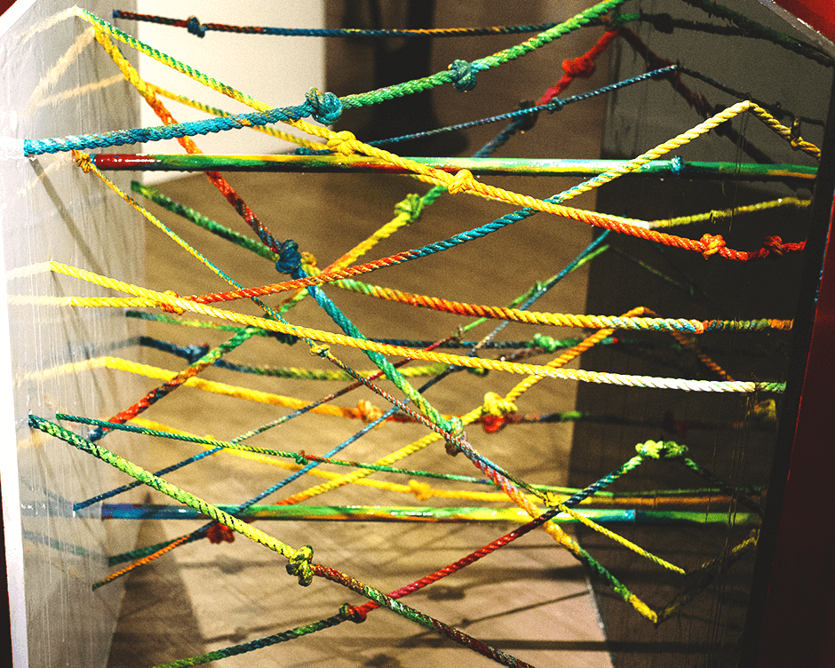 Taijitu #1 by Rupert Piggott - Mix Media Sculture with rope