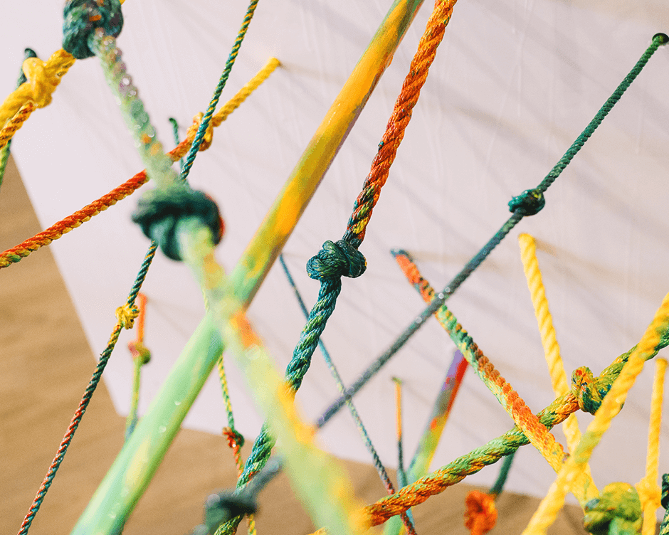 Taijitu #1 by Rupert Piggott - Mix Media Sculture with rope